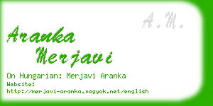 aranka merjavi business card